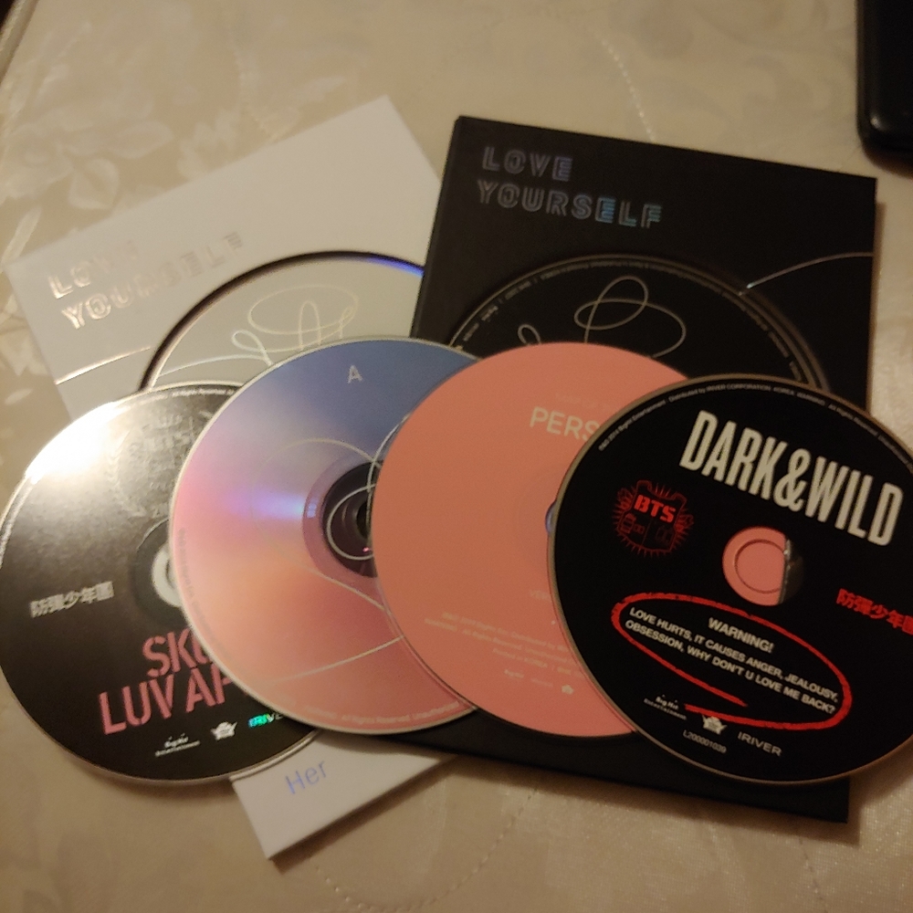 bts CDs and posters
